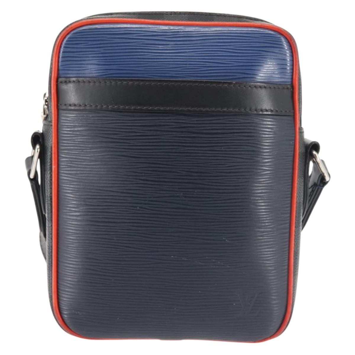 LOUIS VUITTON Epi Damier Graphite Danube PM Bag Navy M51460 LV Auth BA6348