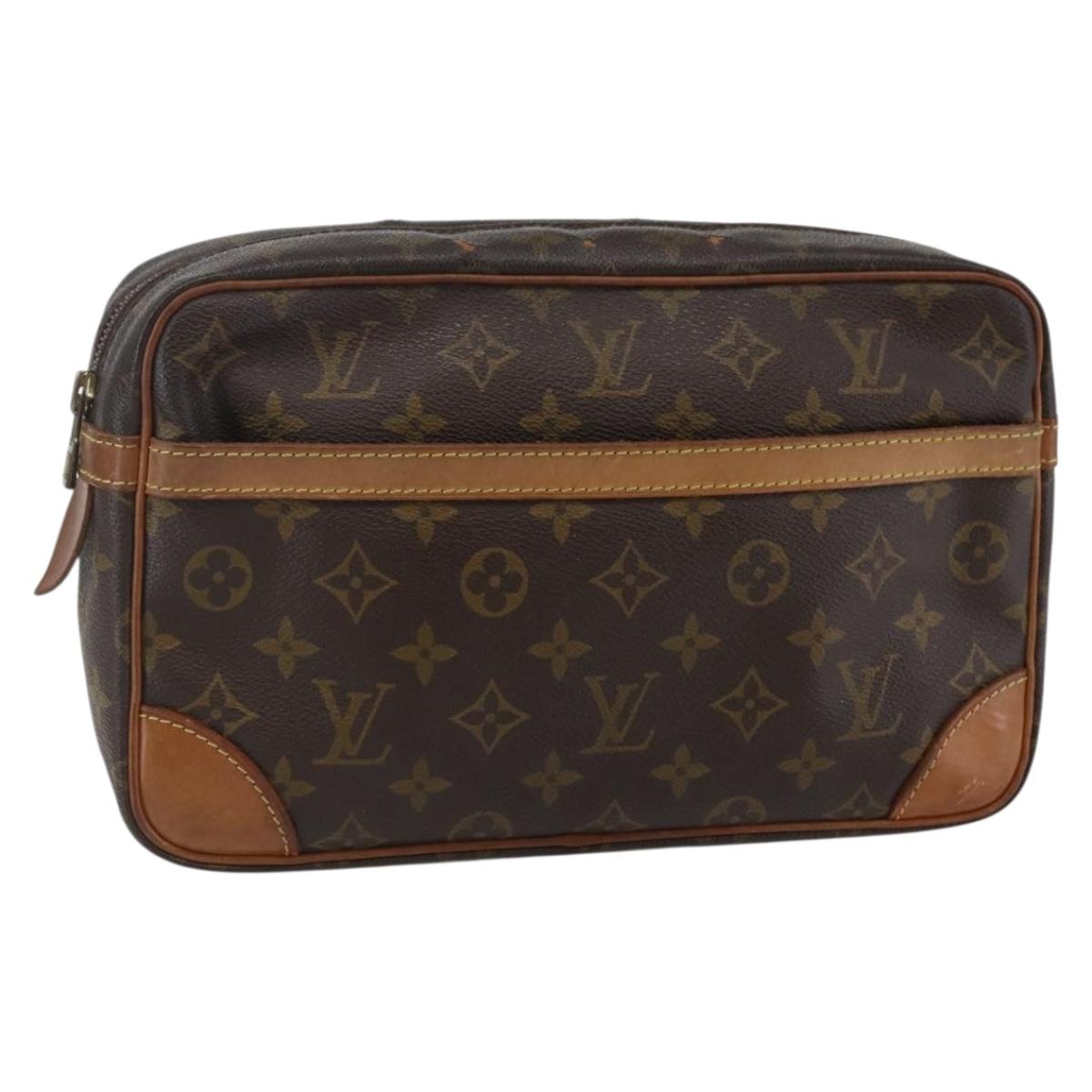 LOUIS VUITTON Monogram Compiegne 28 Clutch Bag M51845 LV Auth BA6352