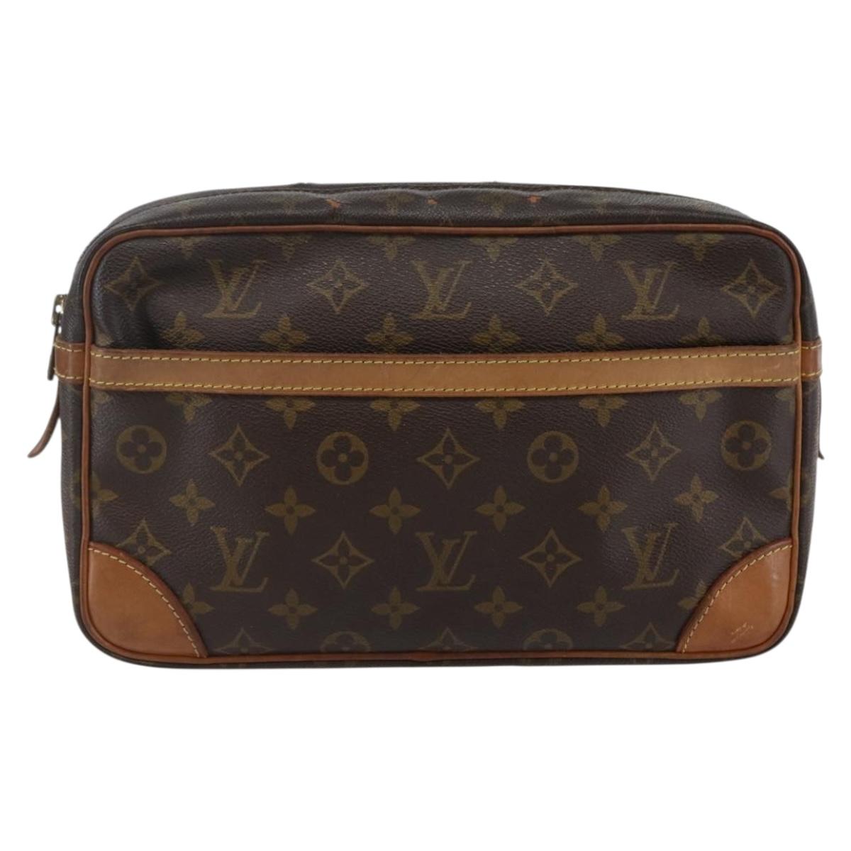 LOUIS VUITTON Monogram Compiegne 28 Clutch Bag M51845 LV Auth BA6352