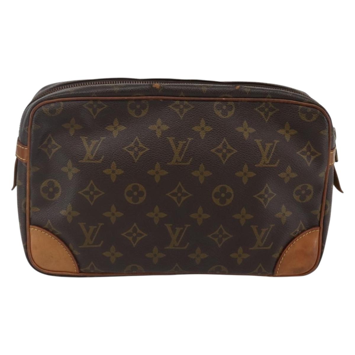 LOUIS VUITTON Monogram Compiegne 28 Clutch Bag M51845 LV Auth BA6352
