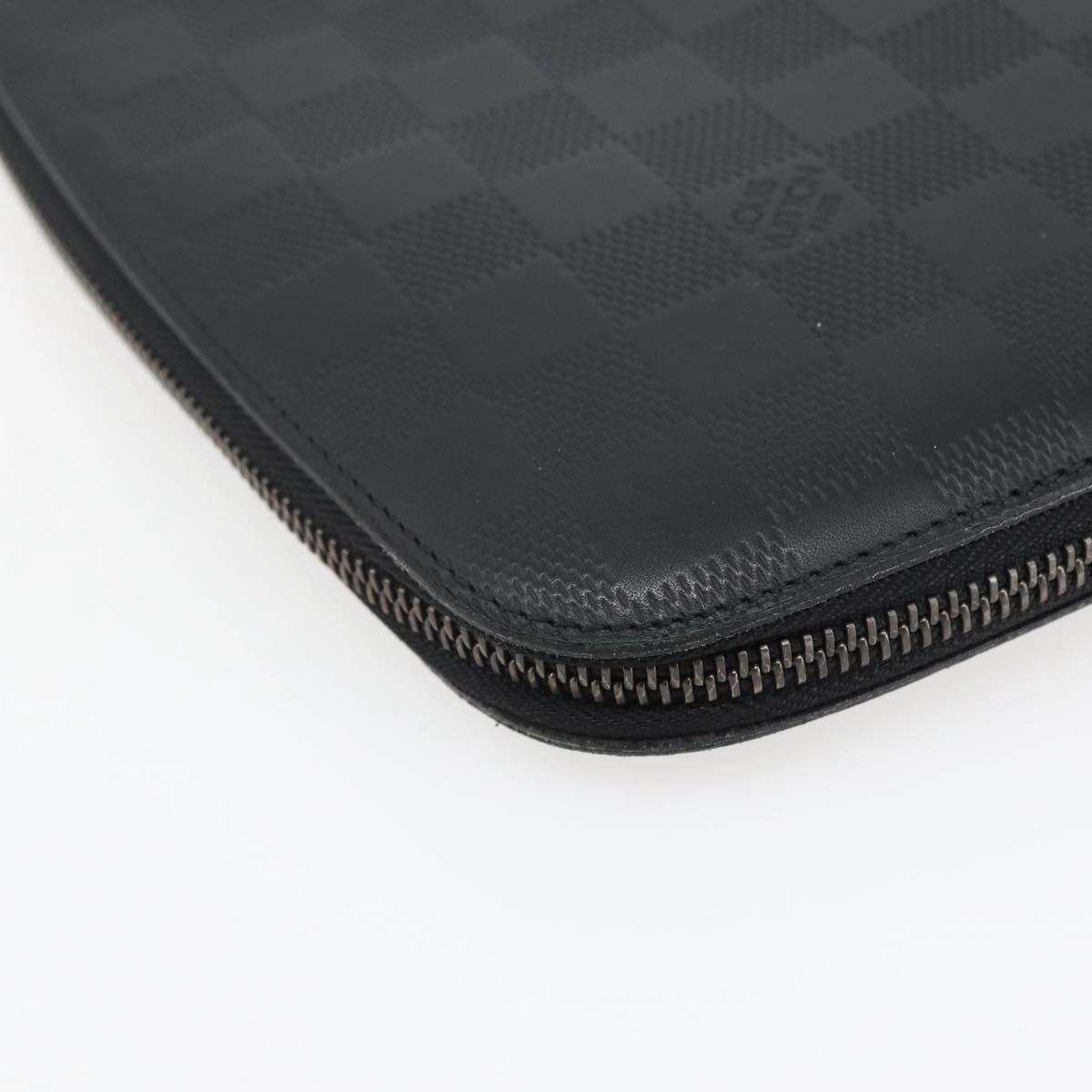 LOUIS VUITTON Damier Infini Organizer Atholl Bag Black N41382 LV Auth BA6356