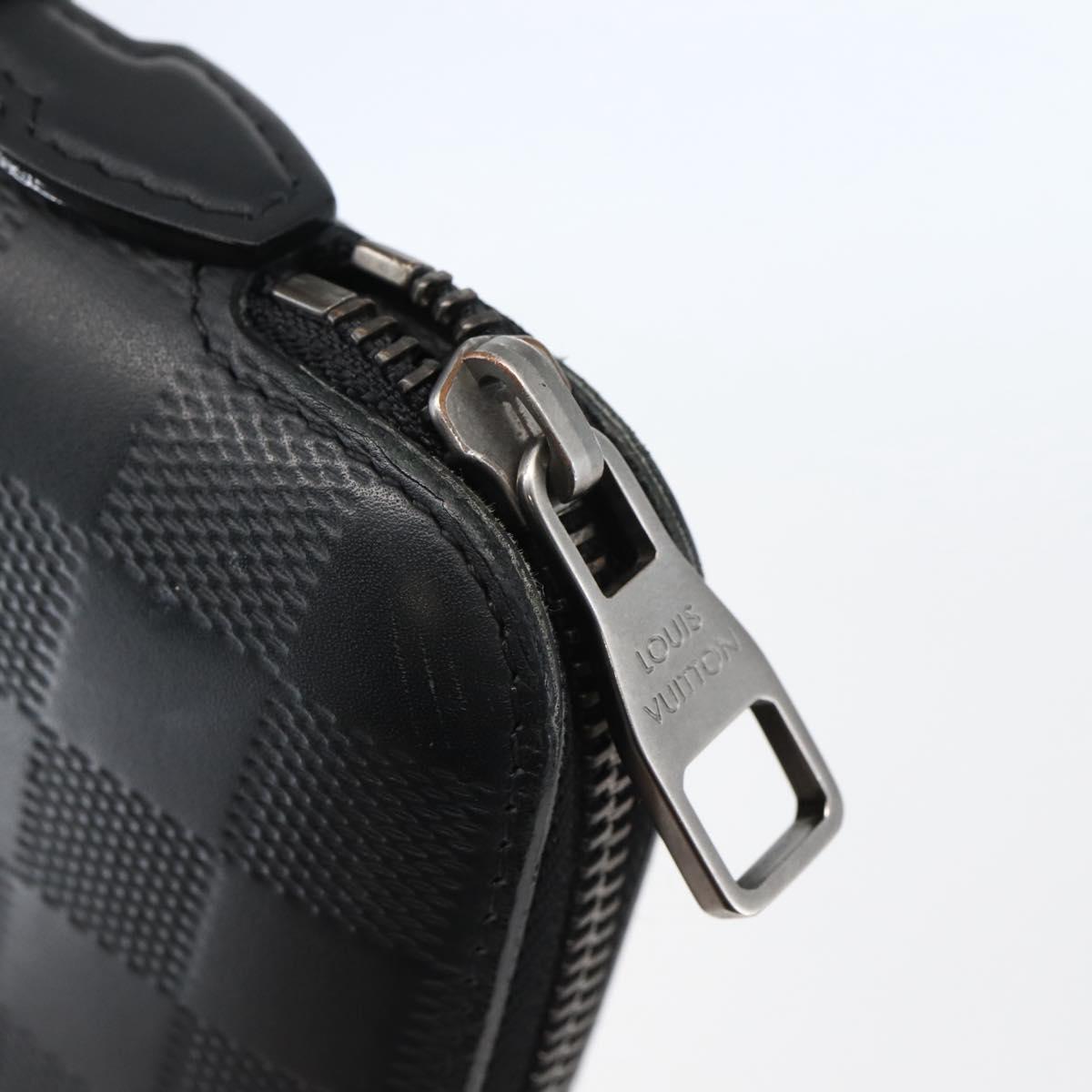 LOUIS VUITTON Damier Infini Organizer Atholl Bag Black N41382 LV Auth BA6356