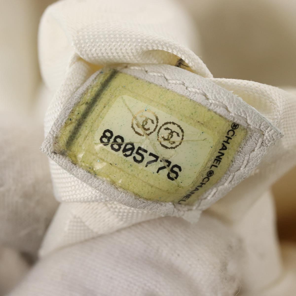 CHANEL Tote Bag Caviar Skin White Gold CC Auth BA6361