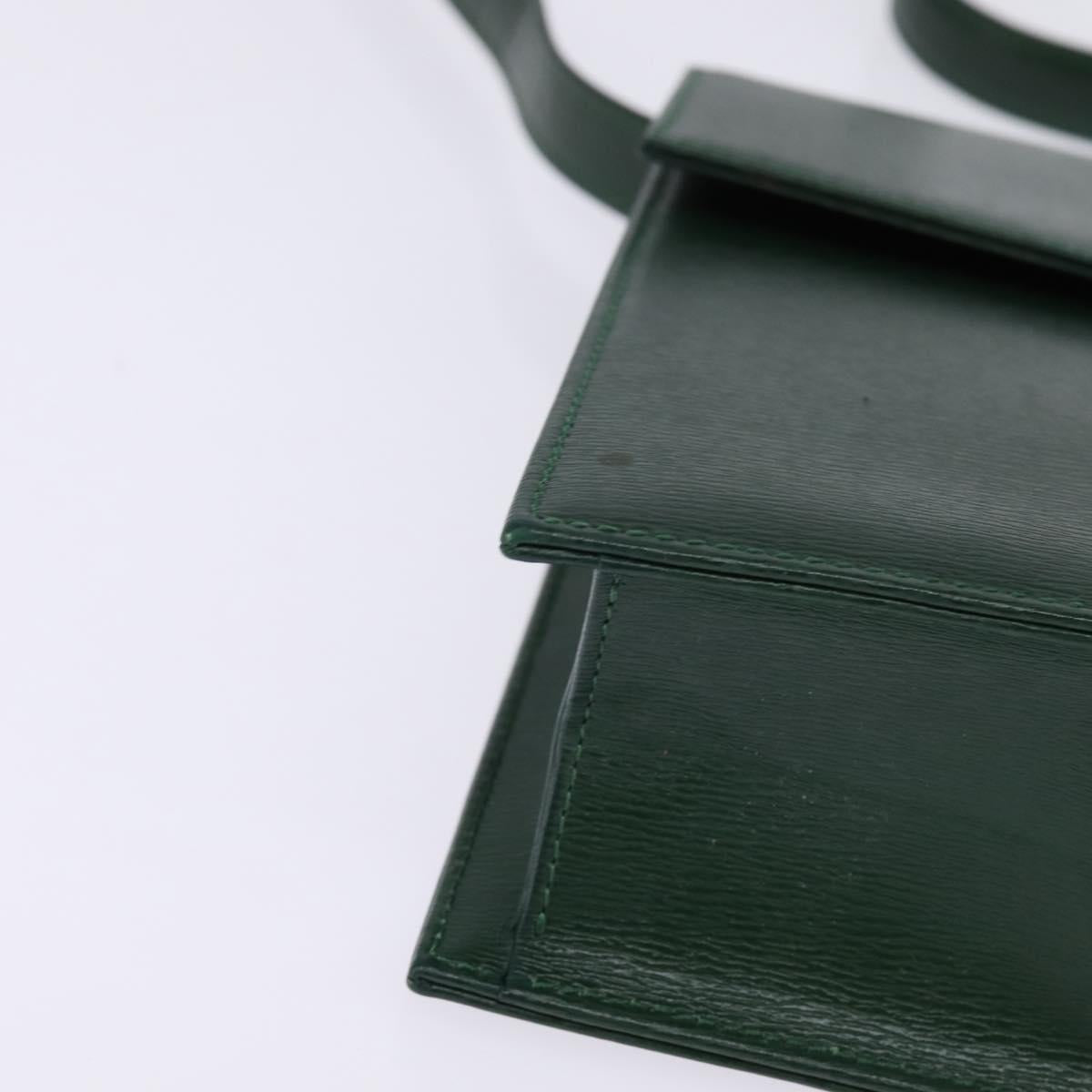 Christian Dior Shoulder Bag Leather Green Gold Auth BA6365