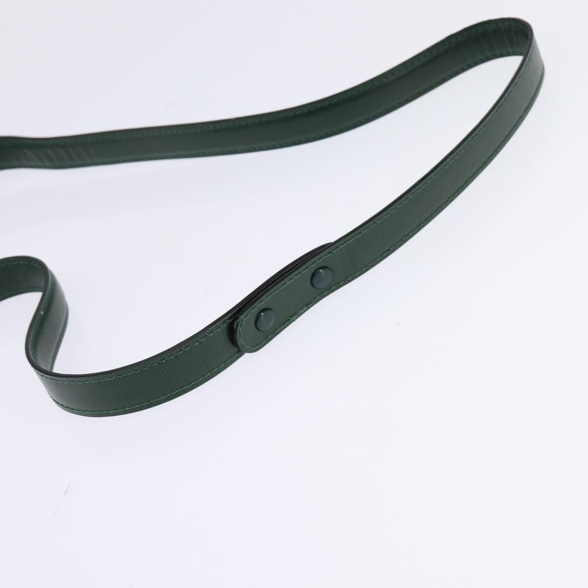 Christian Dior Shoulder Bag Leather Green Gold Auth BA6365