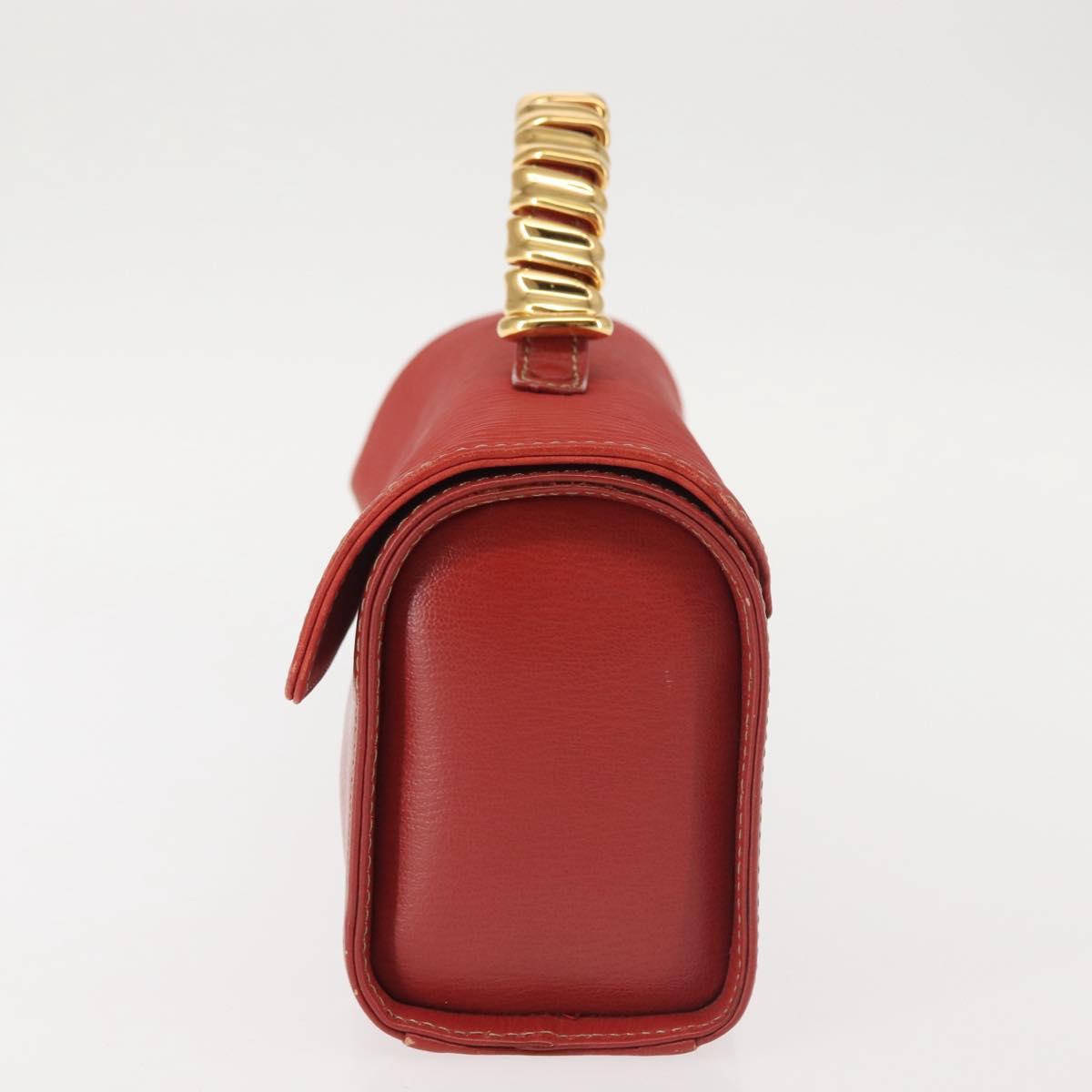 LOEWE Velazquez Hand Bag Leather Red Gold Auth BA6367