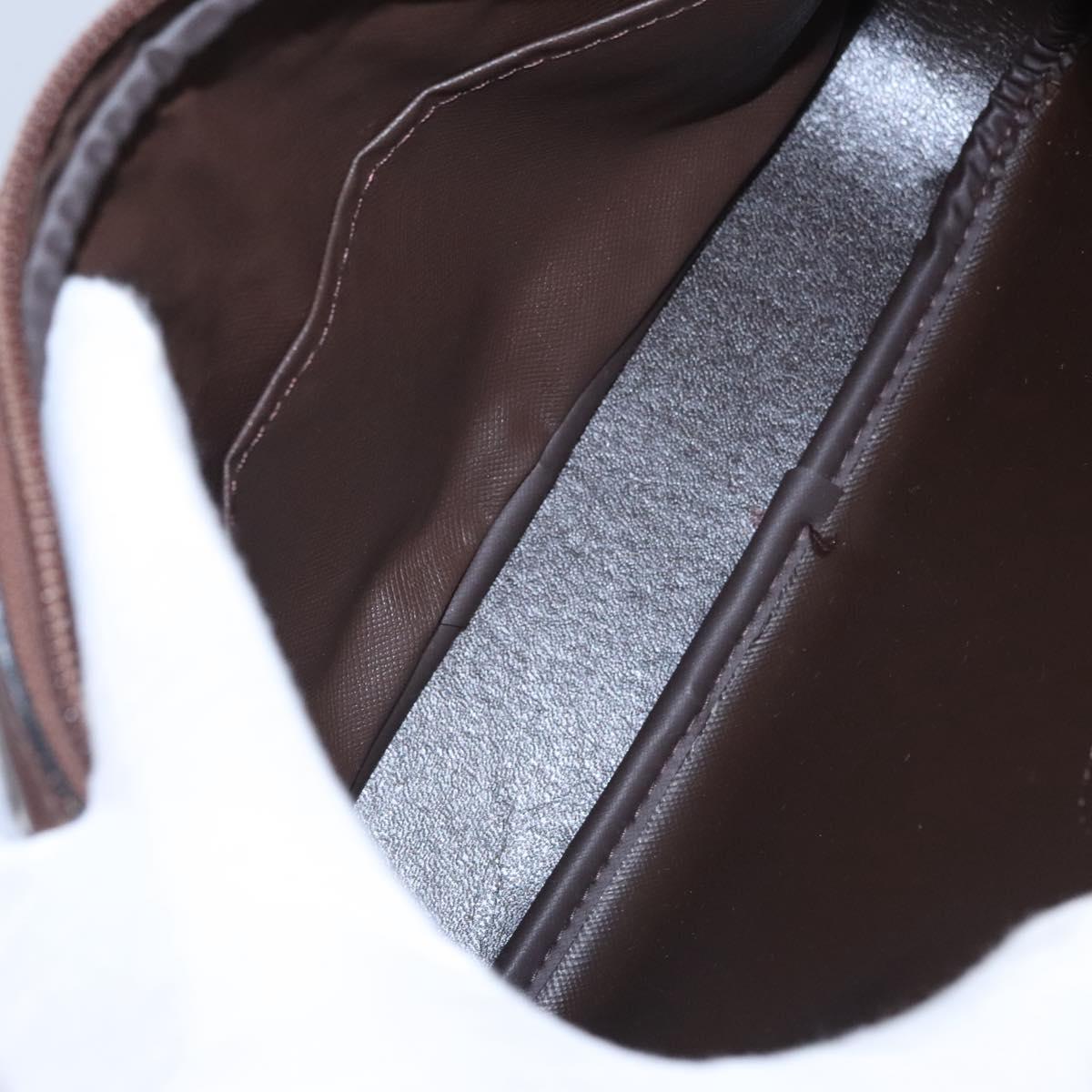 Burberrys Nova Check Clutch Bag Canvas Leather Green Brown Auth BA637