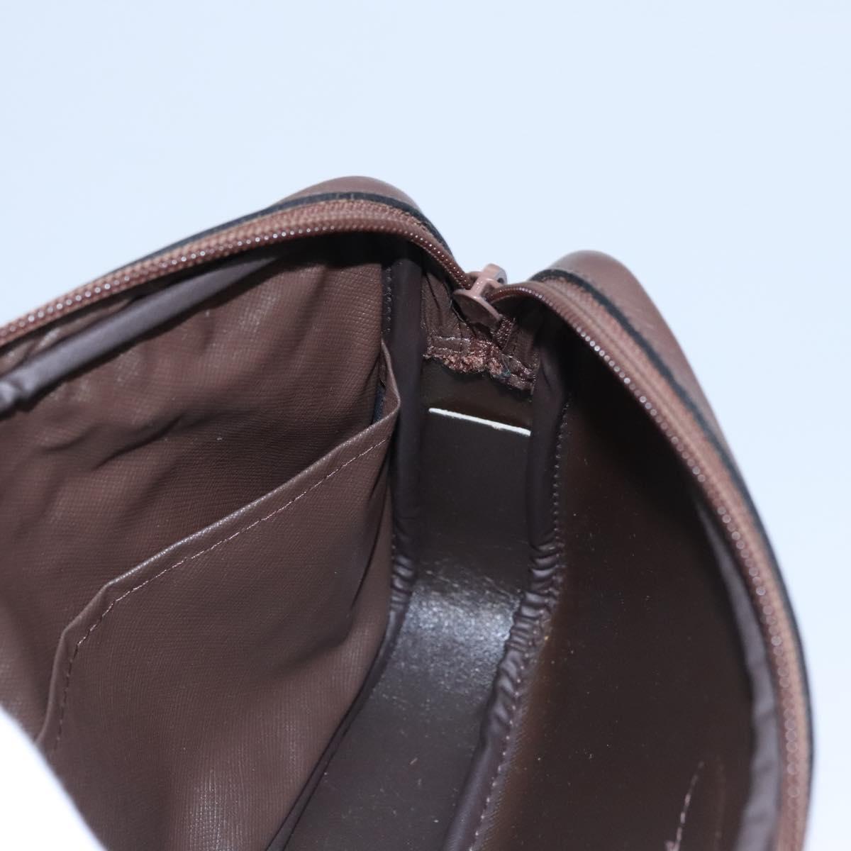 Burberrys Nova Check Clutch Bag Canvas Leather Green Brown Auth BA637