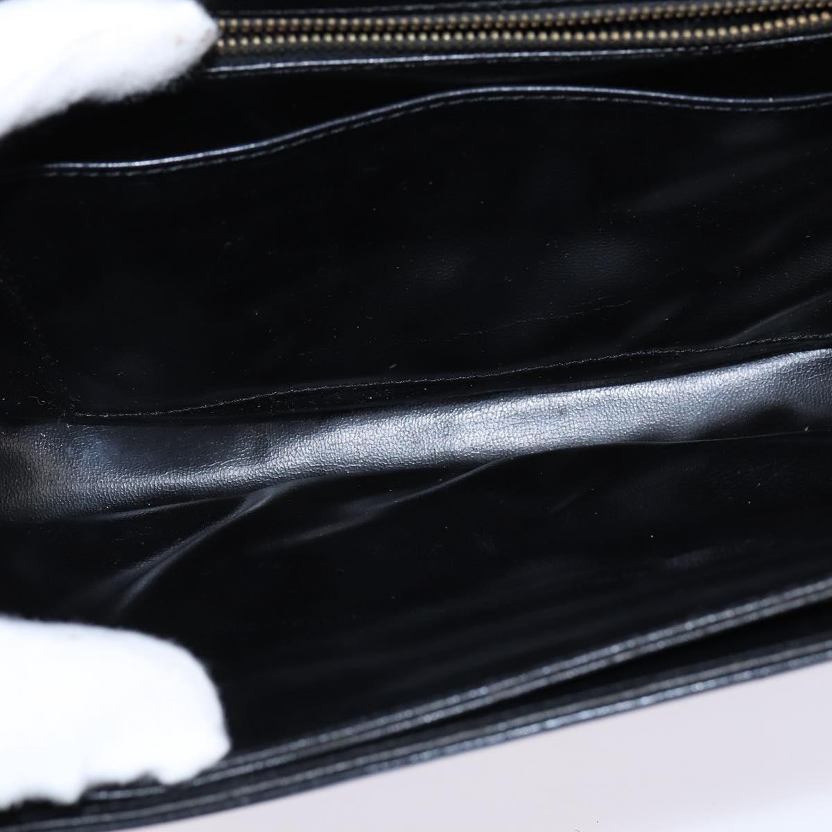 CELINE Horse Carriage Shoulder Bag Leather Navy Gold Auth BA6372
