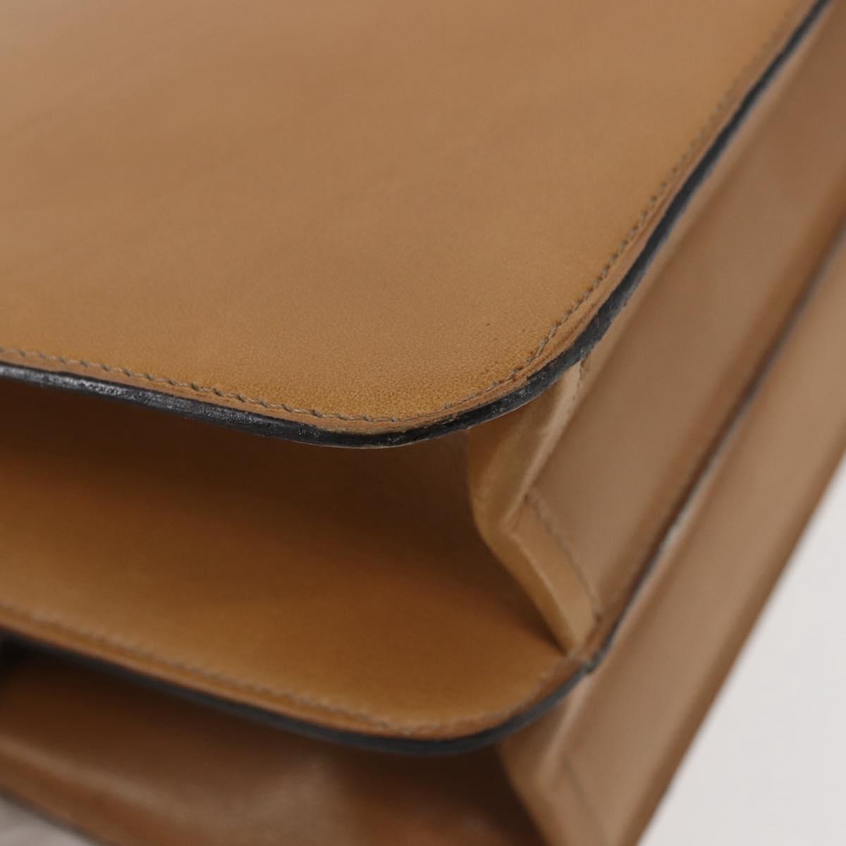 Christian Dior Shoulder Bag Leather Beige Gold Auth BA6375