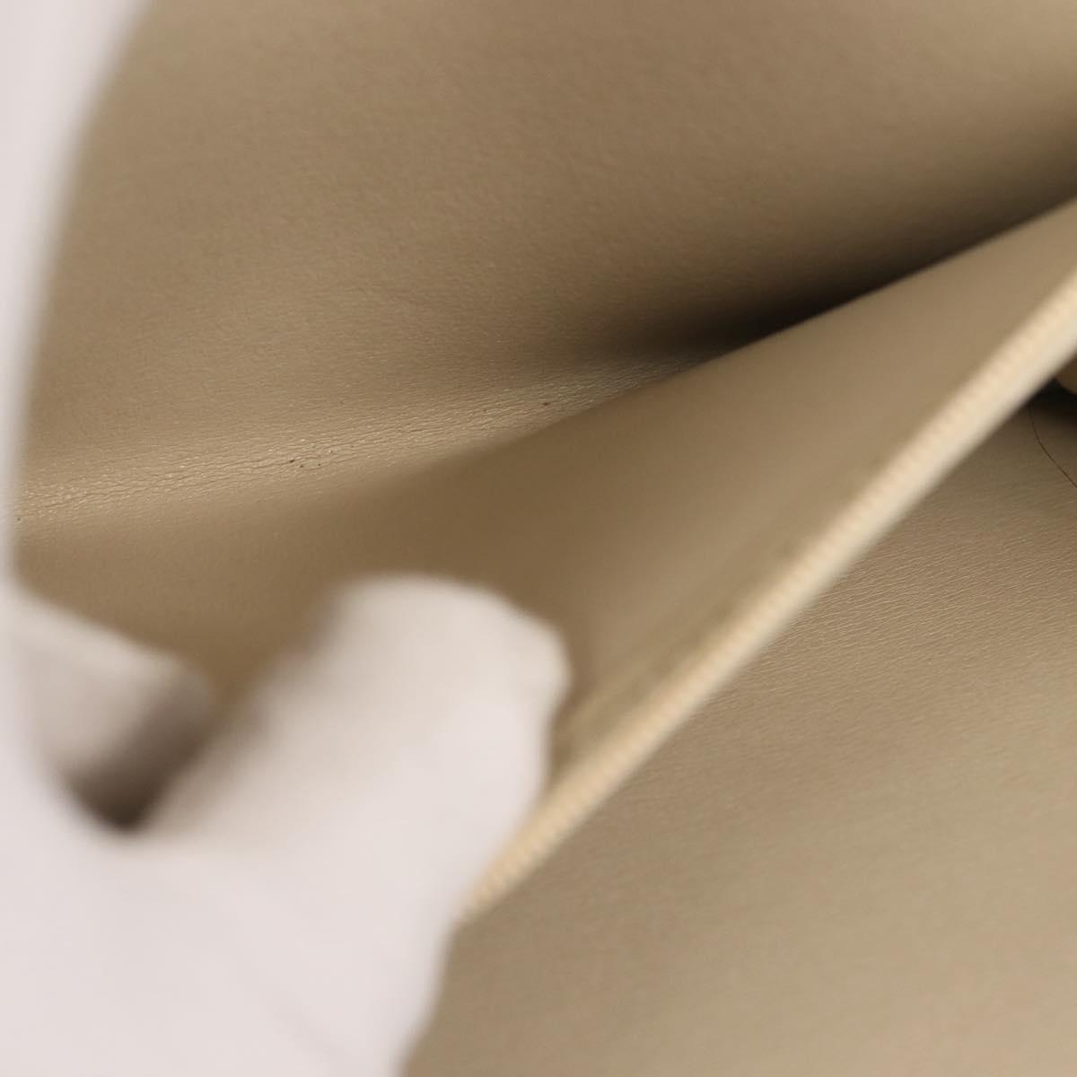 Christian Dior Shoulder Bag Leather Beige Gold Auth BA6375