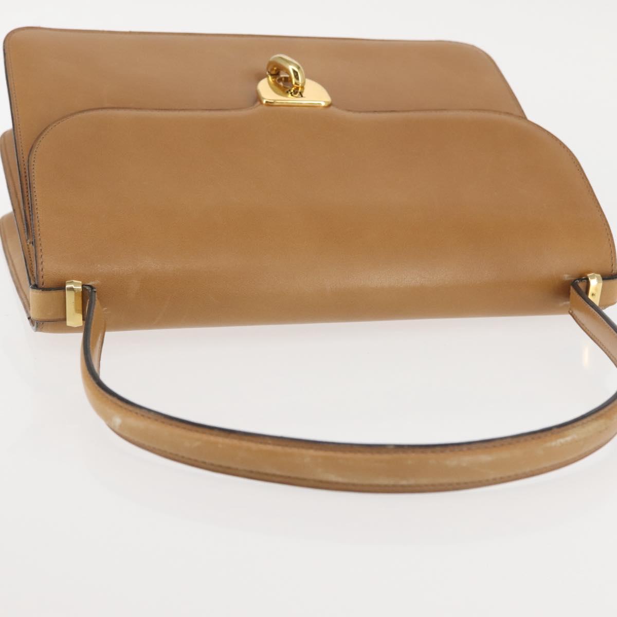 Christian Dior Shoulder Bag Leather Beige Gold Auth BA6375