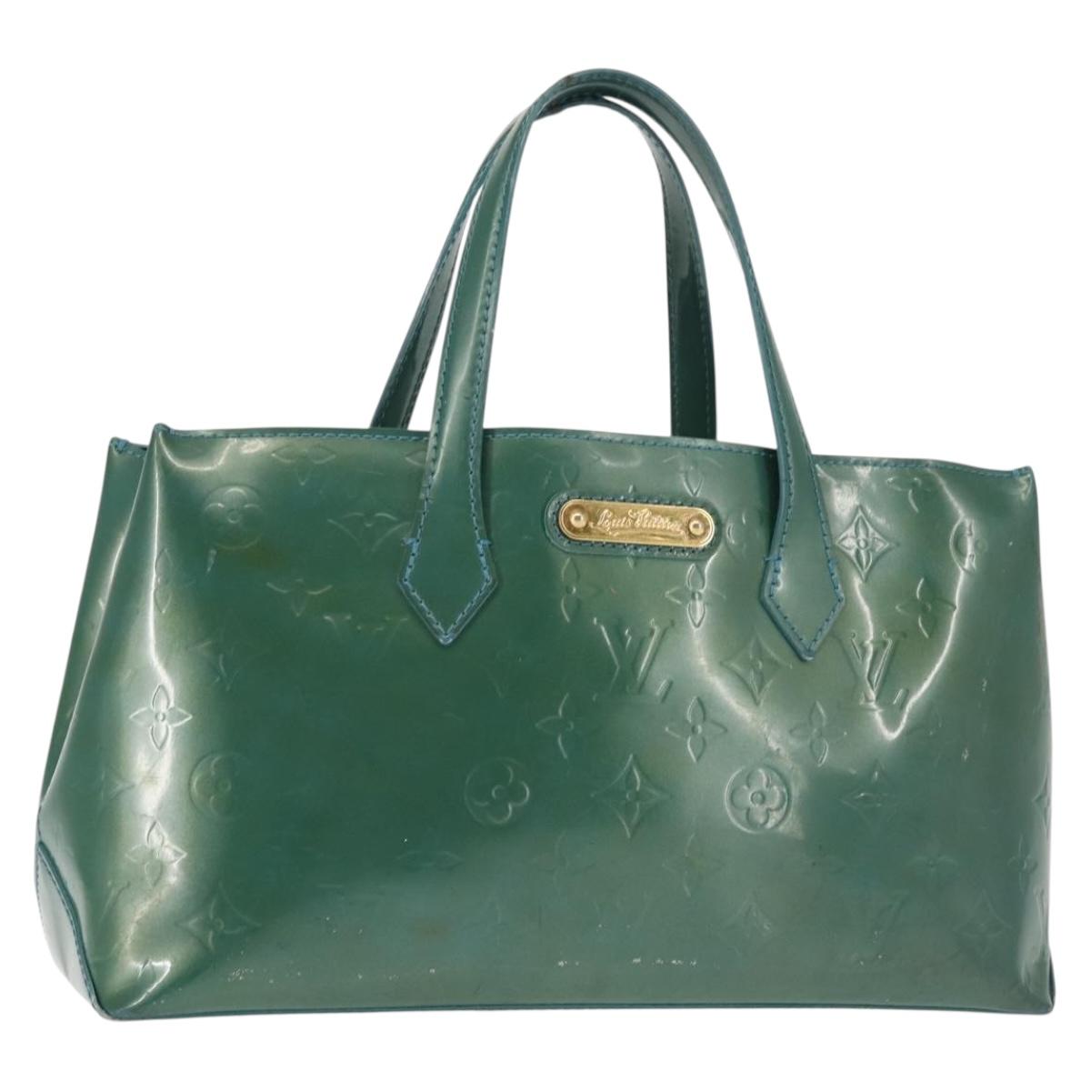 LOUIS VUITTON Vernis Wilshire Boulevard Bag Blue galatic M93646 LV Auth BA6406