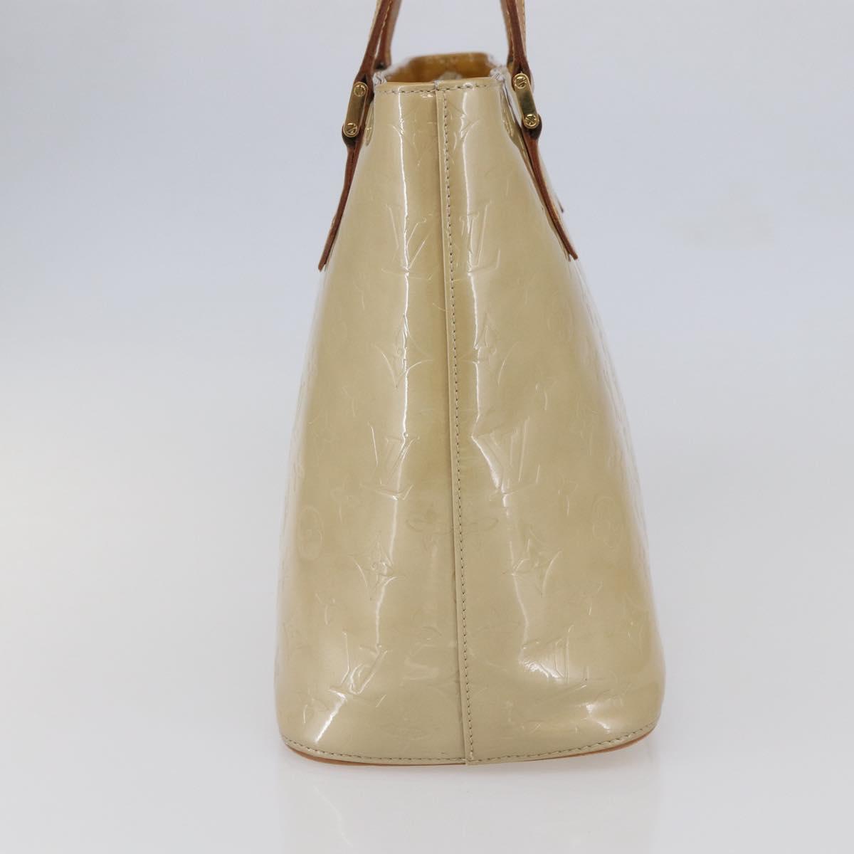 LOUIS VUITTON Monogram Vernis Houston Hand Bag Beige M91004 LV Auth BA6408