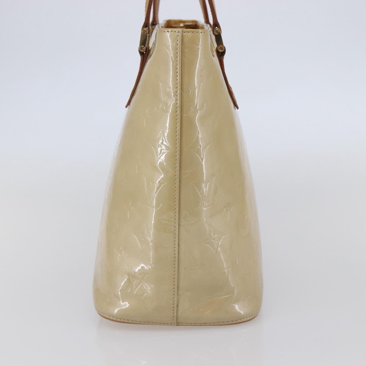 LOUIS VUITTON Monogram Vernis Houston Hand Bag Beige M91004 LV Auth BA6408