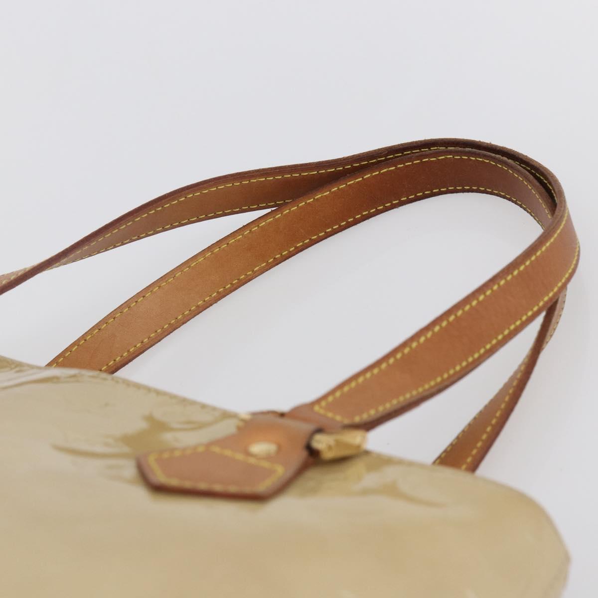 LOUIS VUITTON Monogram Vernis Houston Hand Bag Beige M91004 LV Auth BA6408