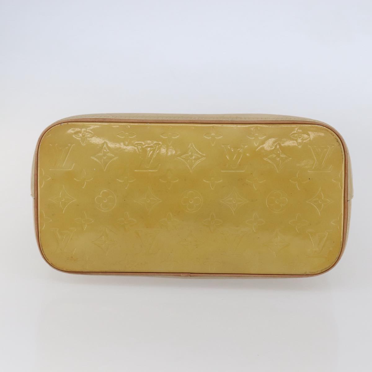 LOUIS VUITTON Monogram Vernis Houston Hand Bag Beige M91004 LV Auth BA6408