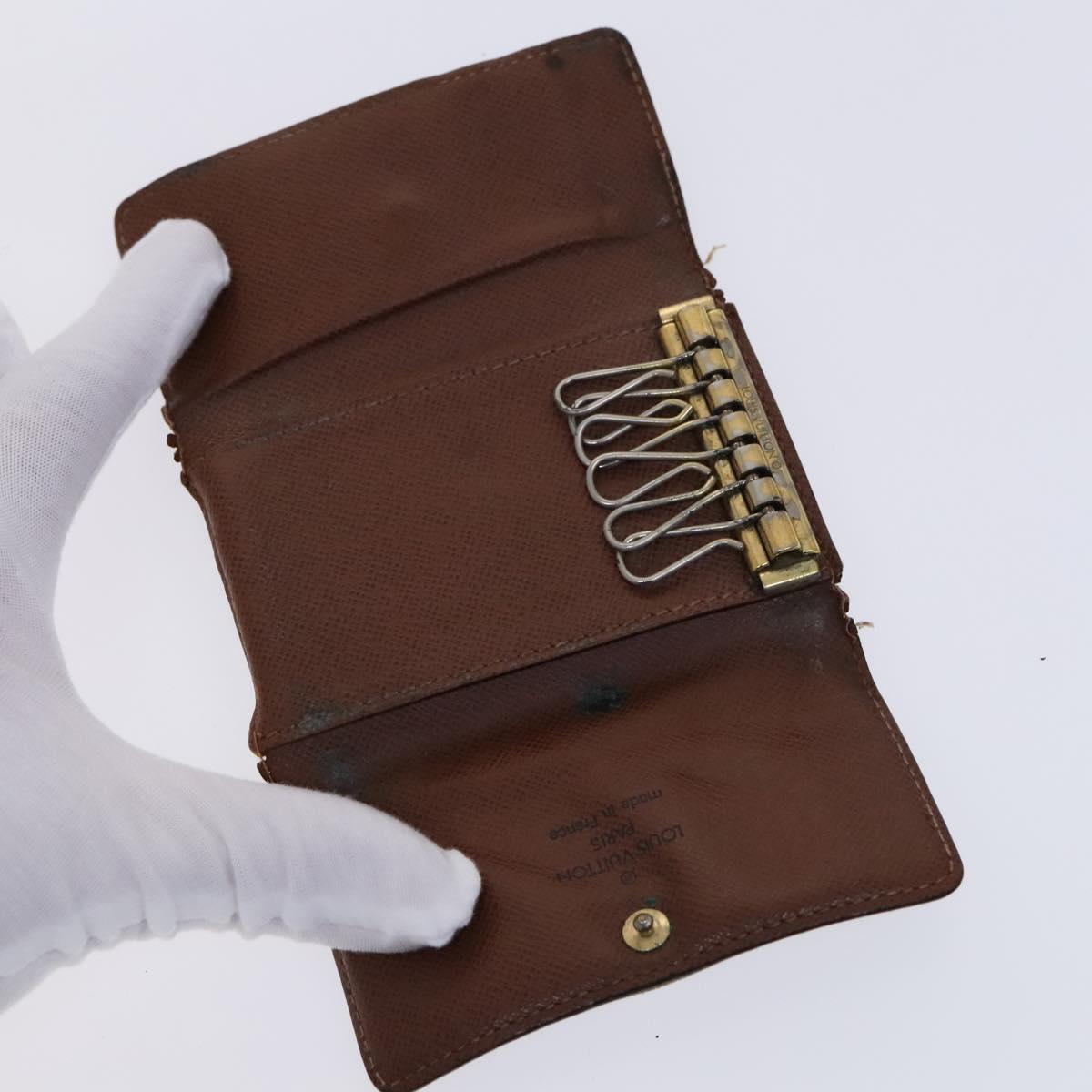 LOUIS VUITTON Monogram Epi Key Case 4Set Noir LV Auth BA641