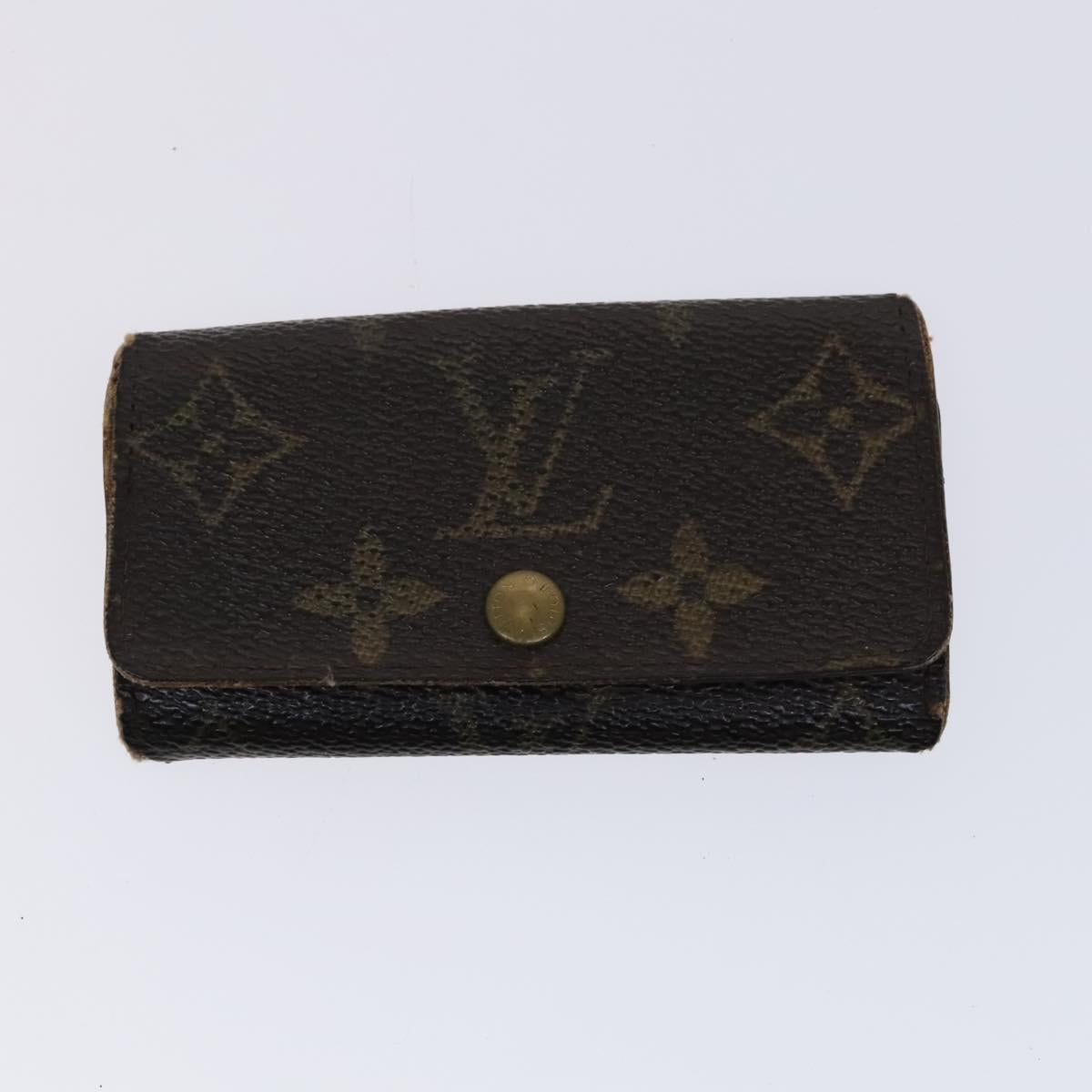 LOUIS VUITTON Monogram Epi Key Case 4Set Noir LV Auth BA641