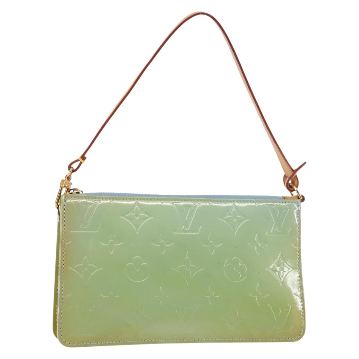 LOUIS VUITTON Monogram Vernis Lexington Pouch Baby Blue M91011 LV Auth BA6411