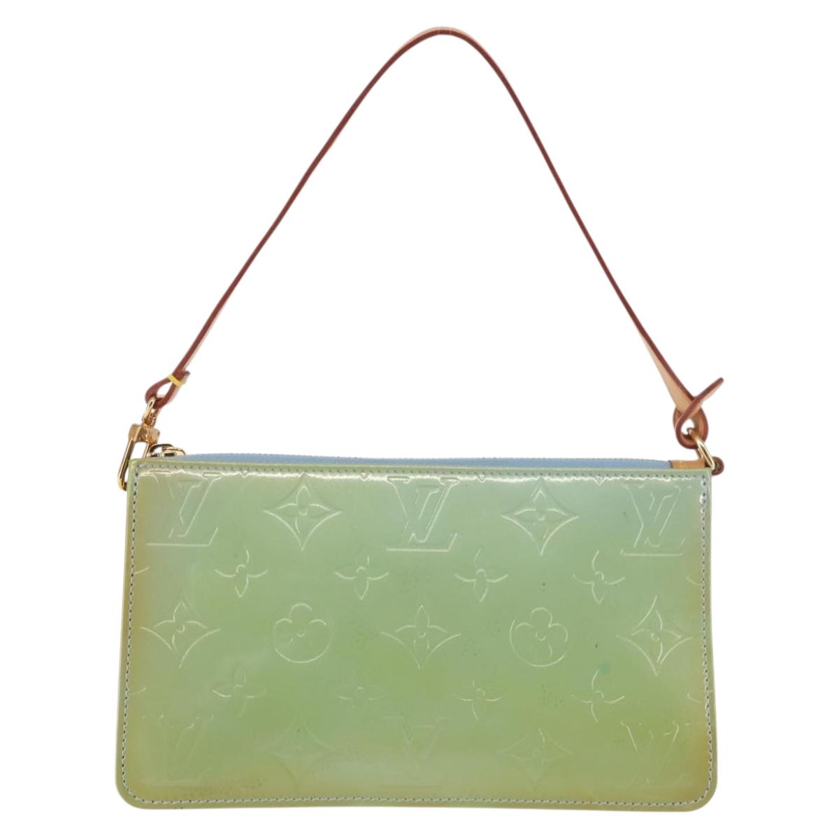 LOUIS VUITTON Monogram Vernis Lexington Pouch Baby Blue M91011 LV Auth BA6411