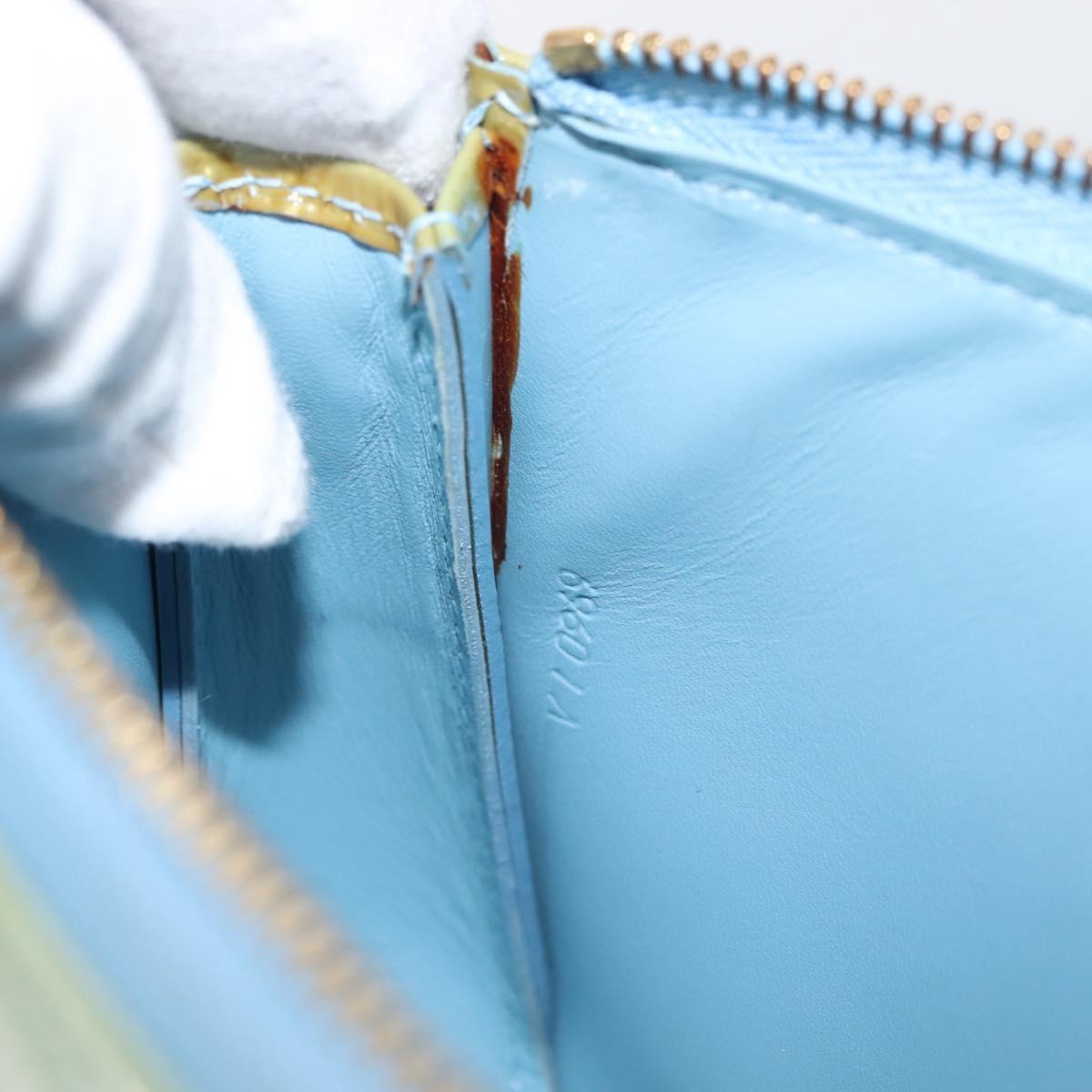 LOUIS VUITTON Monogram Vernis Lexington Pouch Baby Blue M91011 LV Auth BA6411