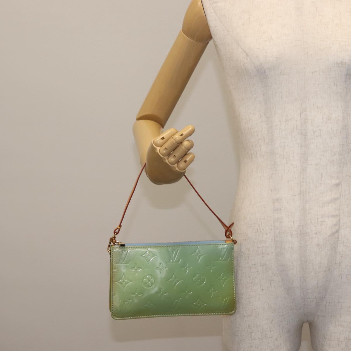 LOUIS VUITTON Monogram Vernis Lexington Pouch Baby Blue M91011 LV Auth BA6411