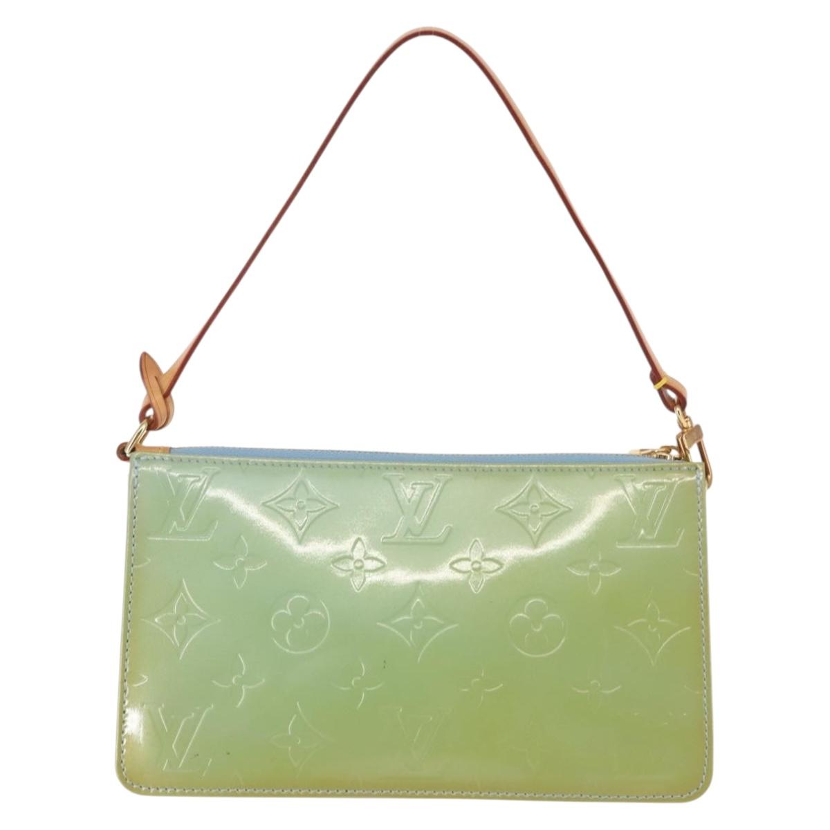 LOUIS VUITTON Monogram Vernis Lexington Pouch Baby Blue M91011 LV Auth BA6411