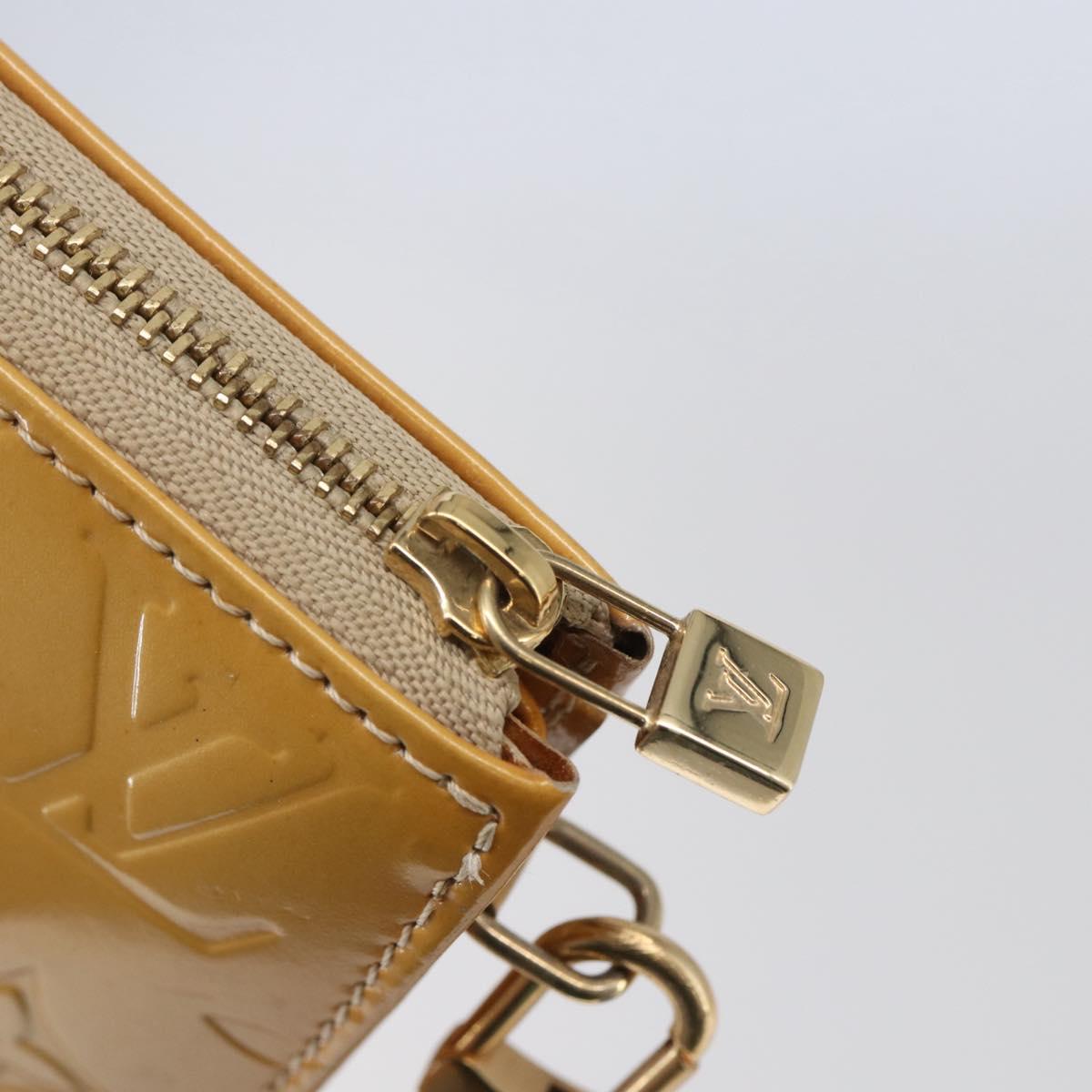 LOUIS VUITTON Monogram Vernis Lexington Pouch Beige M91010 LV Auth BA6412