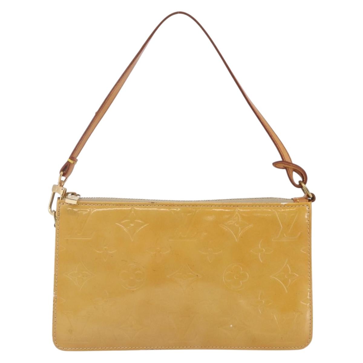 LOUIS VUITTON Monogram Vernis Lexington Pouch Beige M91010 LV Auth BA6412