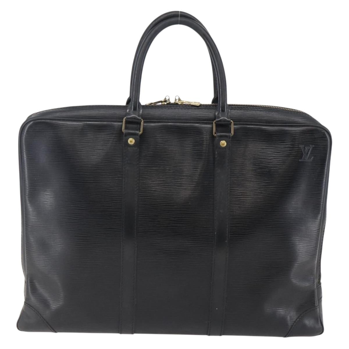 LOUIS VUITTON Epi Porte Documents Voyage Business Bag Black M54472 Auth BA6415