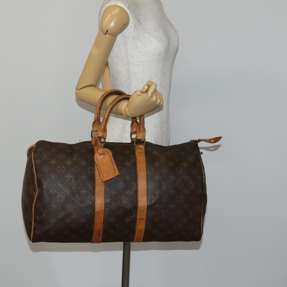 LOUIS VUITTON Monogram Keepall 45 Boston Bag M41428 LV Auth BA6425