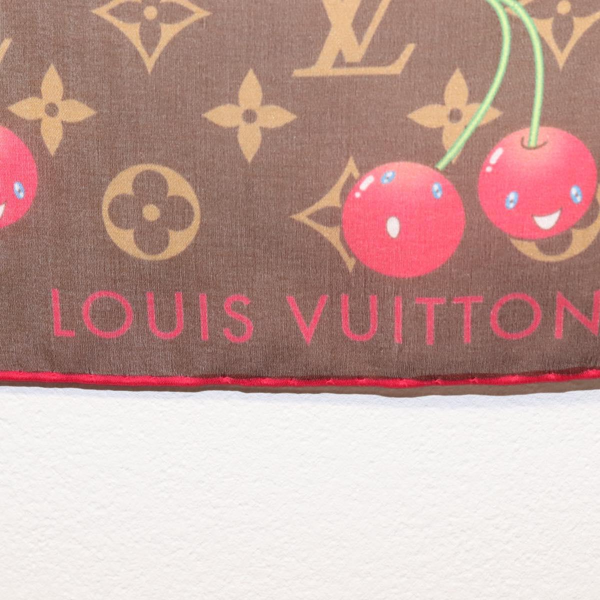 LOUIS VUITTON Monogram Cherry Carre 55 Scarf M96090 LV Auth BA6434