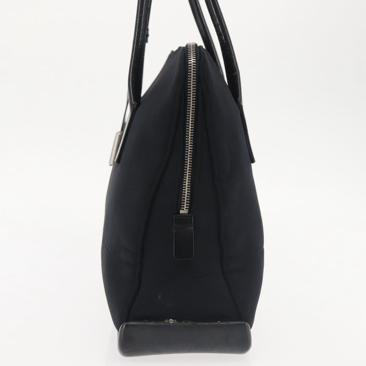 PRADA Tote Bag Nylon Black Silver Auth BA6439