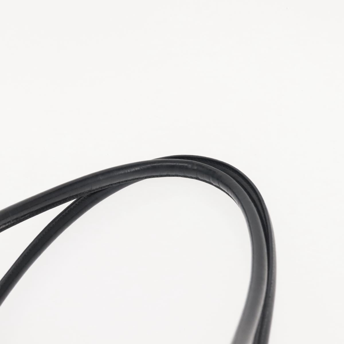 PRADA Tote Bag Nylon Black Silver Auth BA6439