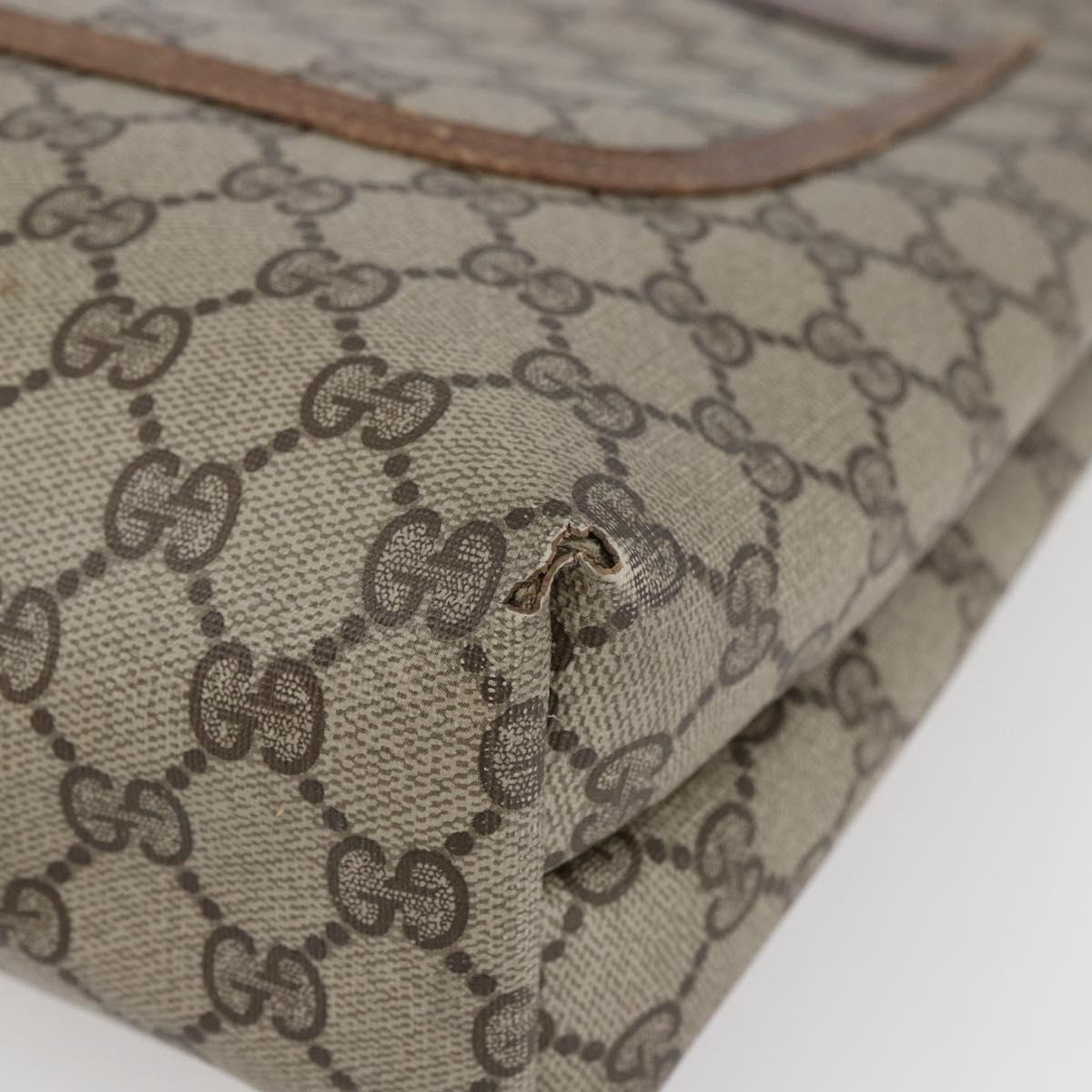 GUCCI GG Supreme Web Sherry Line Tote Bag PVC Beige Gold 39 02 003 Auth BA6448