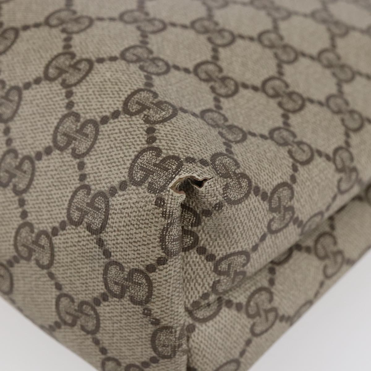 GUCCI GG Supreme Web Sherry Line Tote Bag PVC Beige Gold 39 02 003 Auth BA6448