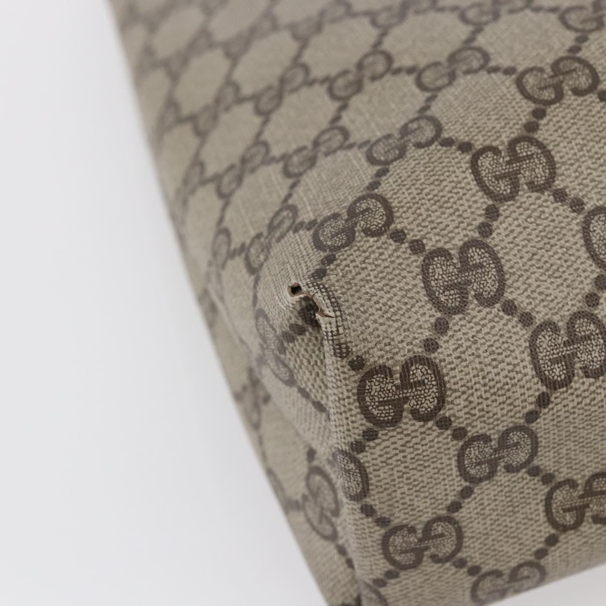 GUCCI GG Supreme Web Sherry Line Tote Bag PVC Beige Gold 39 02 003 Auth BA6448