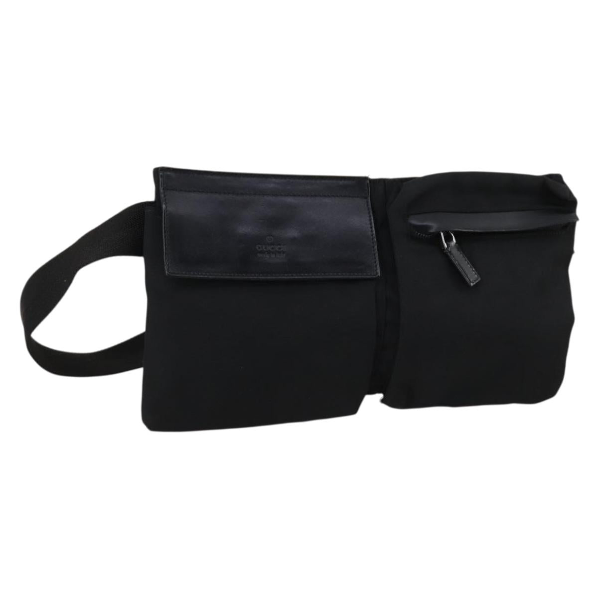 GUCCI Waist bag Nylon Black 28566 Auth BA6449