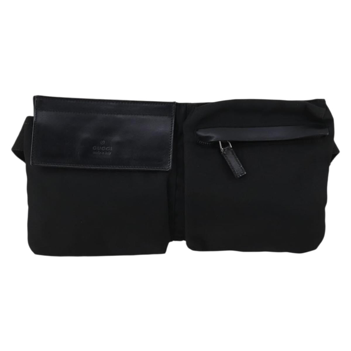 GUCCI Waist bag Nylon Black 28566 Auth BA6449