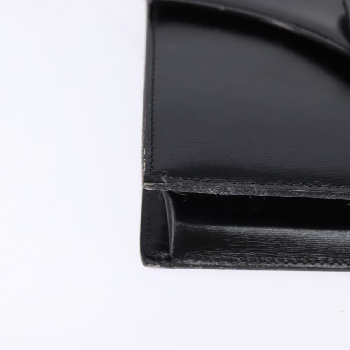 Christian Dior Shoulder Bag Leather Black Gold Auth BA6450