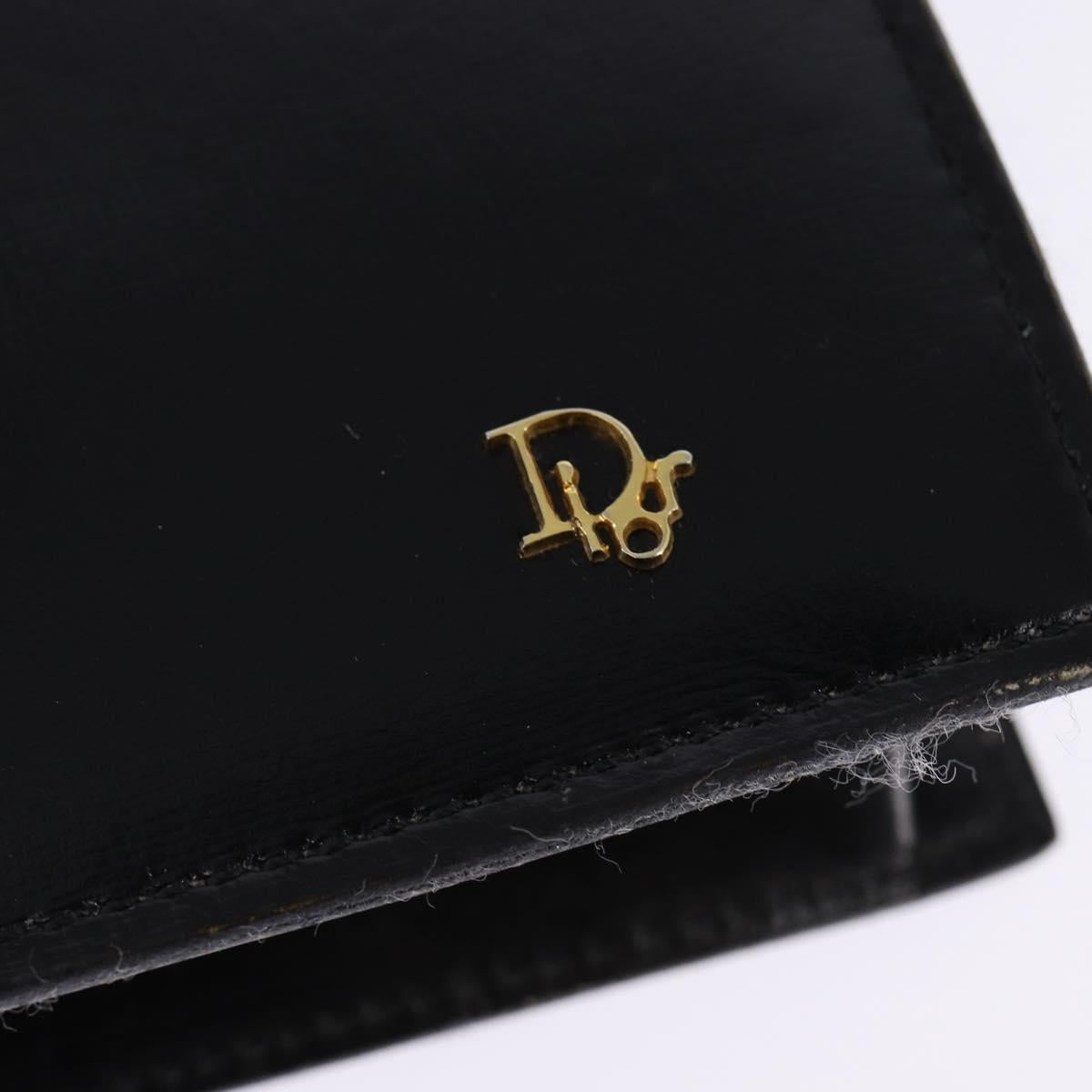 Christian Dior Shoulder Bag Leather Black Gold Auth BA6450