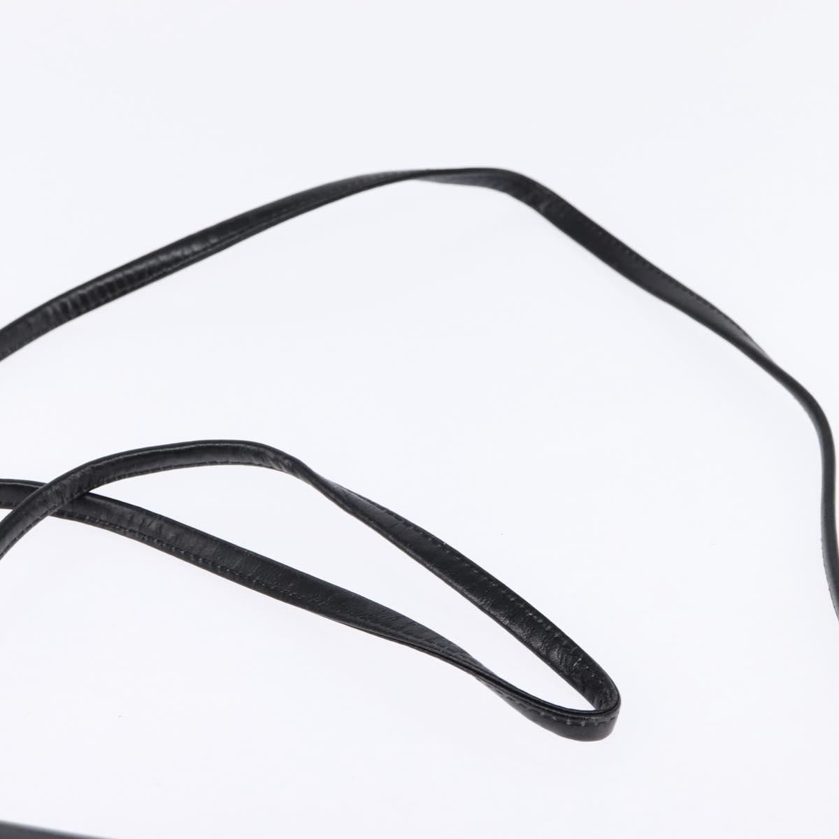 Christian Dior Shoulder Bag Leather Black Gold Auth BA6450