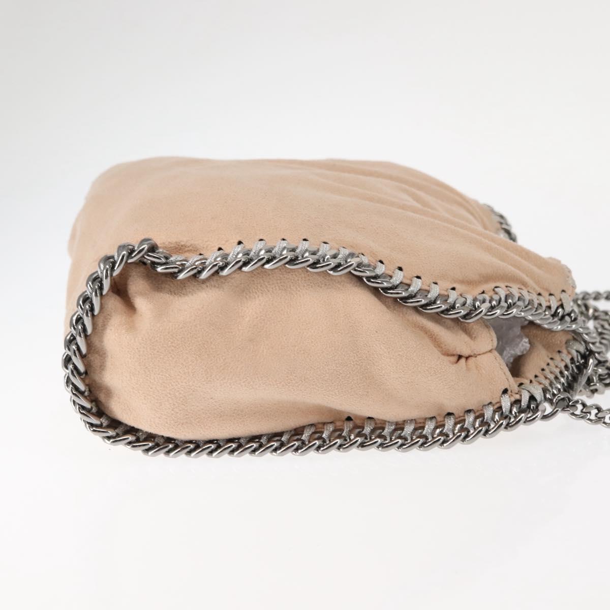 Stella MacCartney Chain Fabera Shoulder Bag Suede Pink Auth BA6451