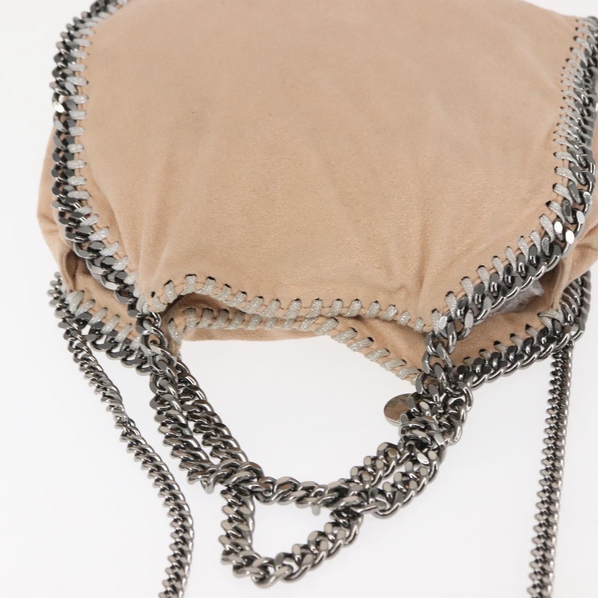Stella MacCartney Chain Fabera Shoulder Bag Suede Pink Auth BA6451