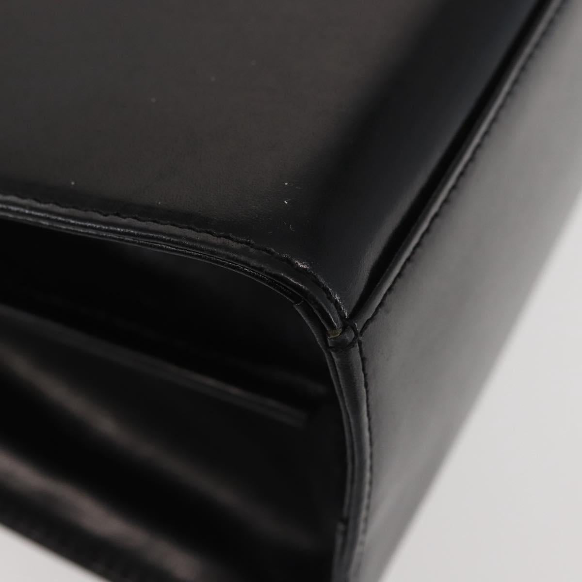 GIVENCHY Hand Bag Leather Black Gold Auth BA6452