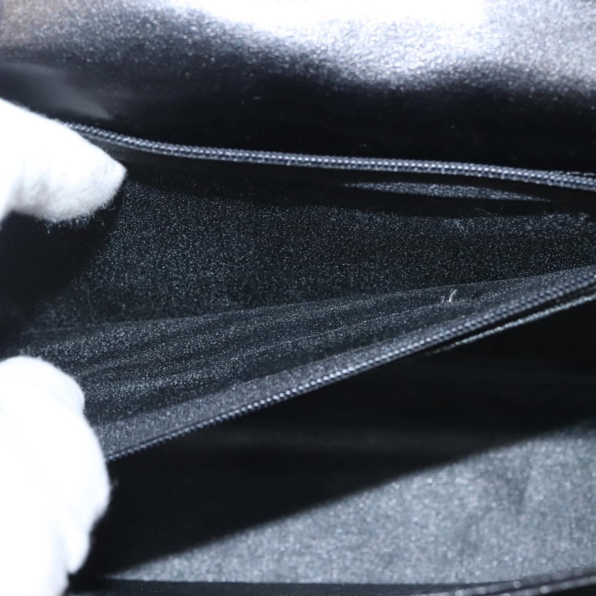 GIVENCHY Hand Bag Leather Black Gold Auth BA6452