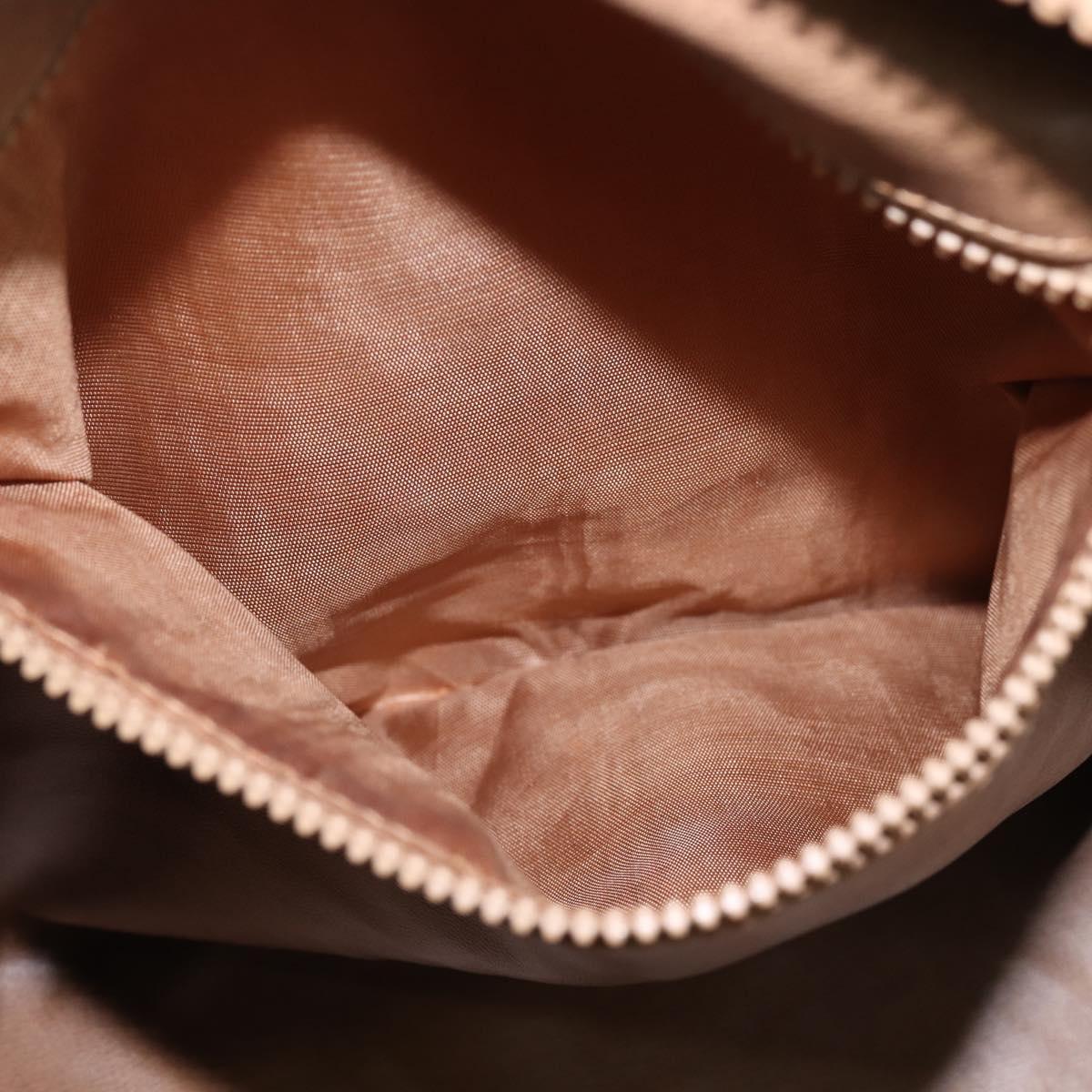 CELINE Macadam Canvas Boston Bag PVC Beige Gold Auth BA6457