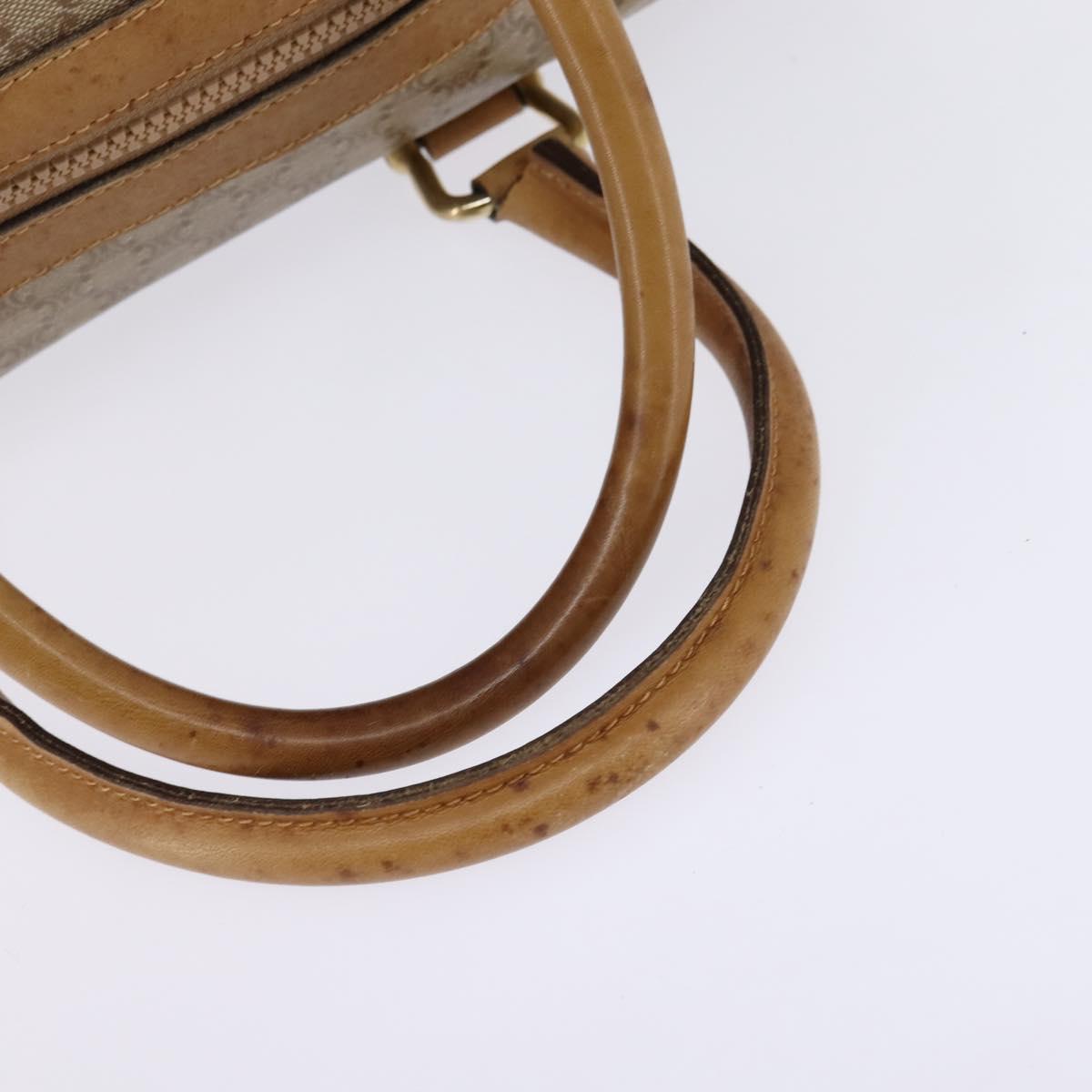 CELINE Macadam Canvas Boston Bag PVC Beige Gold Auth BA6457