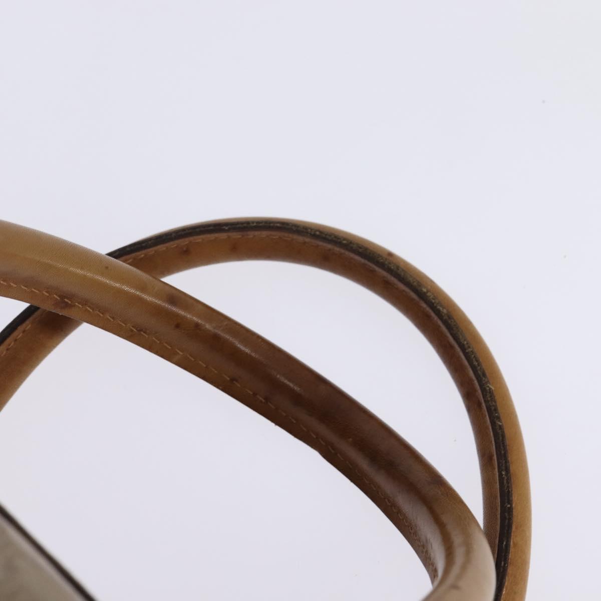 CELINE Macadam Canvas Boston Bag PVC Beige Gold Auth BA6457